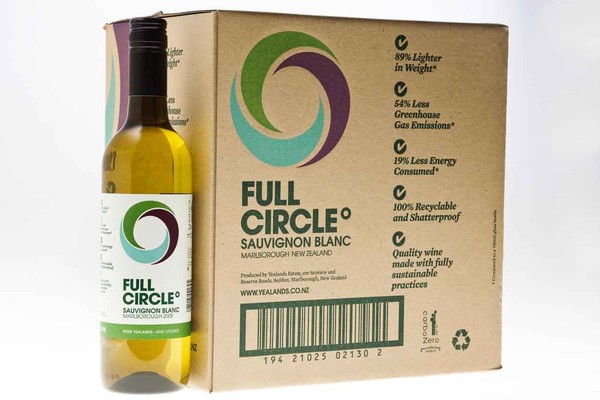 Full Circle bottle and case